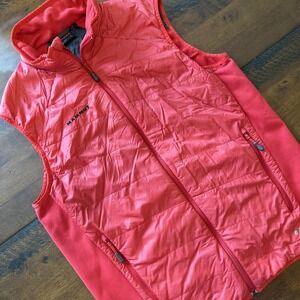 Mammut Vest Mens XL Red Quilted Softshell Full Zip Insulated Hiking Puffer